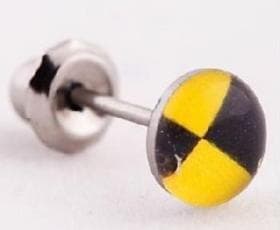 Серьги Button Yellow Jack - St Steel (601C)